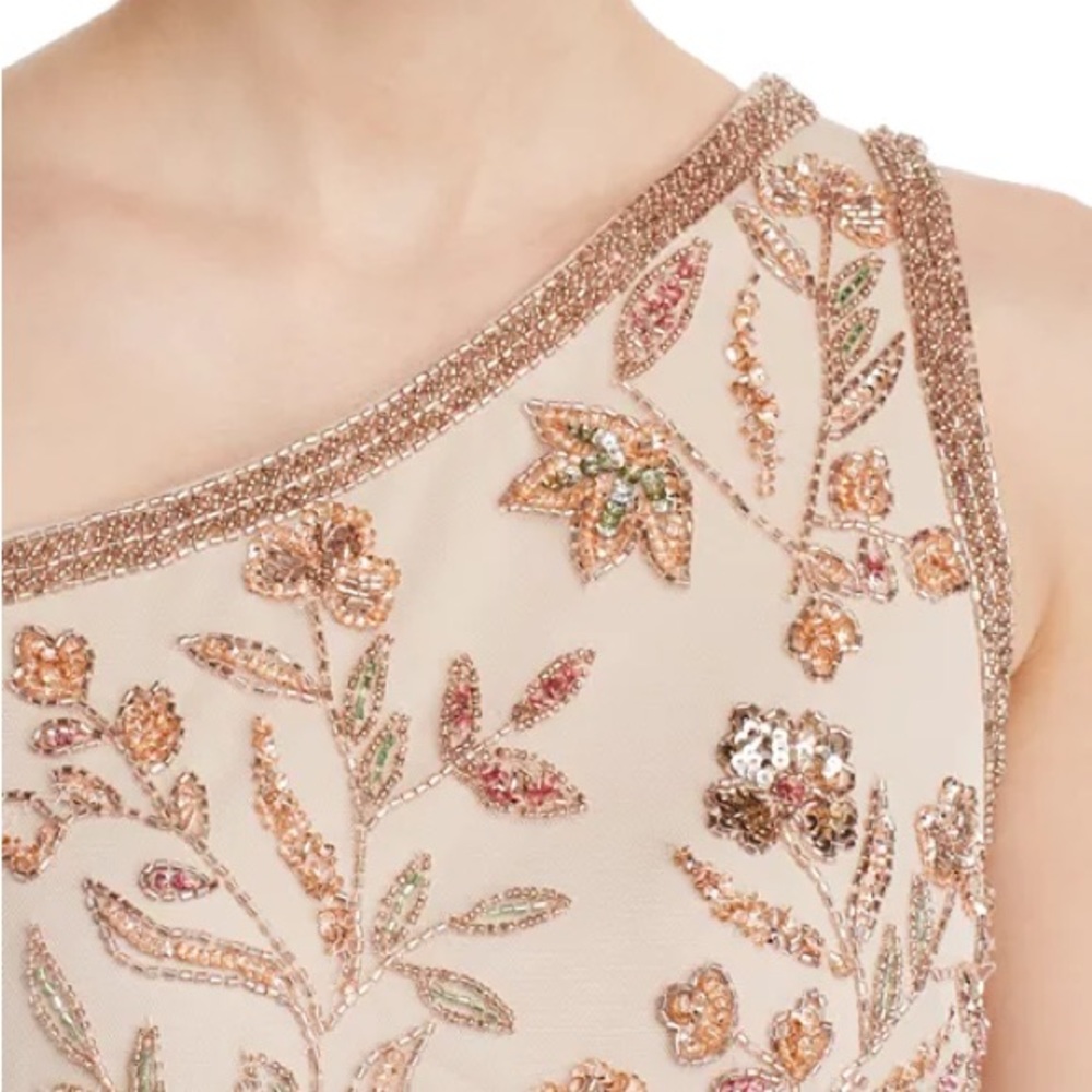 Adrianna Papell Blush Floral One-Shoulder Dress - Picture 3 of 5